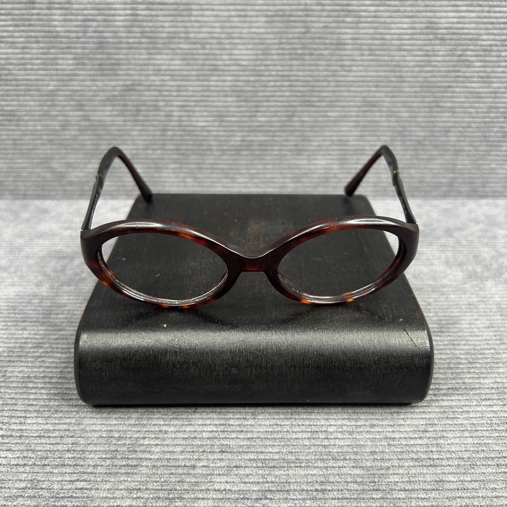Emanuel Ungaro 4314 Tortoise Oval y2k Eyeglasses Gunmetal Italy Vintage 135